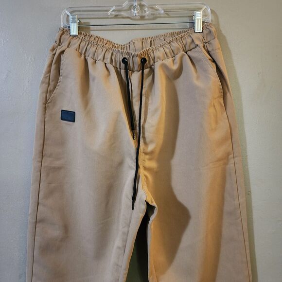 NEW Mens Manfinity Homme 2Pc Jogger Pants Size L Khaki Black Drawstring Pockets - Picture 6 of 13